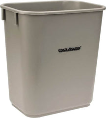 PRO-SOURCE - 14 Qt Gray Rectangle Trash Can - Polyethylene, 12-1/4" High x 8-1/4" Long x 11-1/4" Wide - Benchmark Tooling