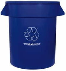 PRO-SOURCE - 20 Gal Blue Round Recycling Container - Polyethylene, 23" High - Benchmark Tooling