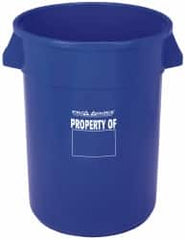 PRO-SOURCE - 20 Gal Blue Round Trash Can - Polyethylene, 22-1/2" High - Benchmark Tooling