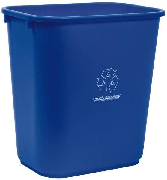 PRO-SOURCE - 28 Qt Blue Rectangle Recycling Container - Polyethylene, 15" High x 10-1/2" Long x 15" Wide - Benchmark Tooling