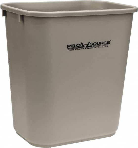 28 Qt Rectangle Gray Trash Can Polyethylene