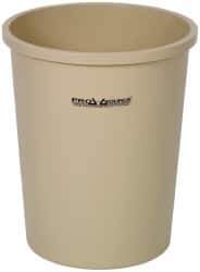 PRO-SOURCE - 44 Qt Beige Round Trash Can - Polyethylene, 18-7/8" High - Benchmark Tooling