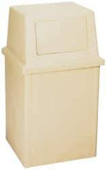 PRO-SOURCE - 35 Gal Beige Rectangle Trash Can - Polyethylene, 39-1/2" High - Benchmark Tooling