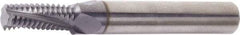 Vargus - 1/2-14 NPT, 0.496" Cutting Diam, 4 Flute, Solid Carbide Helical Flute Thread Mill - Internal/External Thread, 0.929" LOC, 3-1/2" OAL, 3-1/2" Shank Diam - Benchmark Tooling