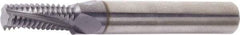 Vargus - 5/8-18 UN, 0.496" Cutting Diam, 4 Flute, Solid Carbide Helical Flute Thread Mill - Internal Thread, 1.278" LOC, 3-1/2" OAL, 1/2" Shank Diam - Benchmark Tooling