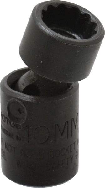 Proto - 1/4" Drive 10mm Standard Universal Impact Socket - 12 Points, 1-13/32" OAL - Benchmark Tooling