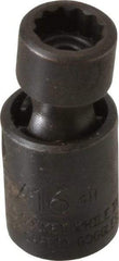 Proto - 1/4" Drive 5/16" Standard Universal Impact Socket - 12 Points, 1-13/32" OAL - Benchmark Tooling