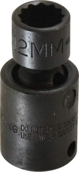 Proto - 3/8" Drive 12mm Standard Universal Impact Socket - 6 Points, 2" OAL - Benchmark Tooling