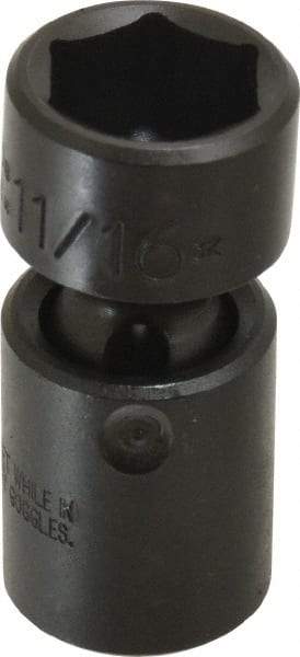 Proto - 3/8" Drive 11/16" Standard Universal Impact Socket - 6 Points, 2" OAL - Benchmark Tooling
