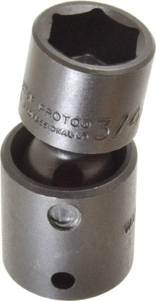 Proto - 1/2" Drive 3/4" Standard Universal Impact Socket - 6 Points, 2-19/32" OAL - Benchmark Tooling