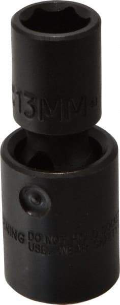 Proto - 1/2" Drive 13mm Standard Universal Impact Socket - 6 Points, 2-19/32" OAL - Benchmark Tooling
