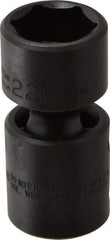 Proto - 1/2" Drive 22mm Standard Universal Impact Socket - 6 Points, 2-19/32" OAL - Benchmark Tooling