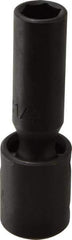Proto - 1/2" Drive 1/2" Deep Universal Impact Socket - 6 Points, 3-19/32" OAL - Benchmark Tooling