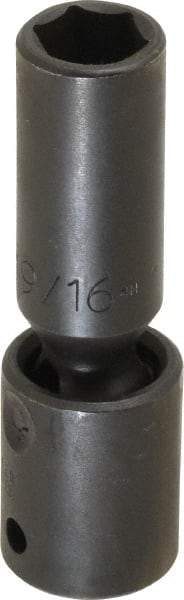 Proto - 1/2" Drive 9/16" Deep Universal Impact Socket - 6 Points, 3-19/32" OAL - Benchmark Tooling