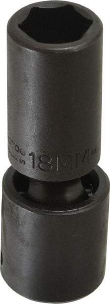 Proto - 1/2" Drive 18mm Deep Universal Impact Socket - 6 Points, 3-1/2" OAL - Benchmark Tooling