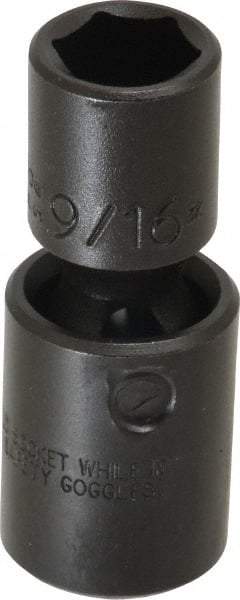 Proto - 1/2" Drive 9/16" Standard Universal Impact Socket - 6 Points, 2-19/32" OAL - Benchmark Tooling