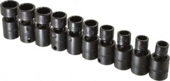 Proto - 10 Piece 3/8" Drive Standard Impact Socket Set - 12 Points, 10 to 19mm, Metric Measurement Standard - Benchmark Tooling