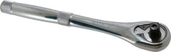 Proto - 1/2" Drive Pear Head Quick-Release Ratchet - Chrome Finish, 10-1/2" OAL, 45 Gear Teeth, Standard Head - Benchmark Tooling