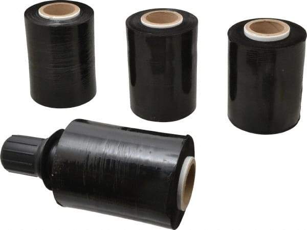 Stretch Associates - 5" x 1,000' 80 Gauge Black Bundling Stretch Film with Dispenser - 4 Piece, 80 Gauge, Black - Benchmark Tooling