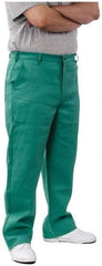 PRO-SAFE - Cotton Flame Resistant/Retardant Pants - Zipper Closure, 3 Pockets, 32" Waist, 32" Inseam, Green - Benchmark Tooling