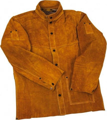 PRO-SAFE - Size S Flame Resistant/Retardant Jacket - Gold, Leather, Snaps Closure, 34 to 36" Chest - Benchmark Tooling