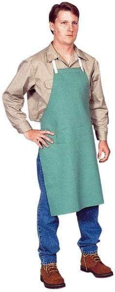 PRO-SAFE - 24 x 36" Flame Resistant/Retardant Bib Apron - Cotton Whipcord, 11 oz Material, Green, 0 Pockets - Benchmark Tooling