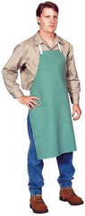 PRO-SAFE - 24 x 36" Flame Resistant/Retardant Bib Apron - Cotton Whipcord, 11 oz Material, Green, 0 Pockets - Benchmark Tooling