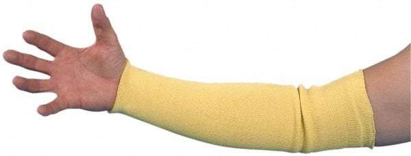 Steel Grip - Size Universal, Yellow Kevlar Flame Retardant Sleeve - 18" Long Sleeve, Elastic Opening at Both Ends - Benchmark Tooling