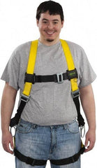 Miller - 400 Lb Capacity, Size Universal, Full Body Construction Safety Harness - Polyester, Side D-Ring, Mating Leg Strap, Mating Chest Strap, Yellow/Black - Benchmark Tooling