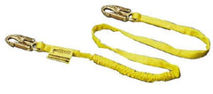 Miller - 6' Long, 2 Leg Locking Snap Hook Harness Shock Absorbing Lanyard - Polyester Webbing, Locking Snap Hook Anchorage Connection - Benchmark Tooling