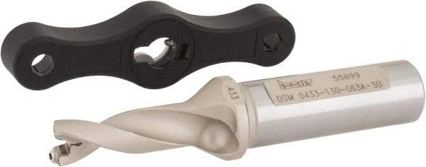 Iscar - 0.433 to 15/32" Diam, 3xD, 1.3" Max Depth, 5/8" Shank Diam, 3.81" OAL, Replaceable Tip Drill - IDK, IDM, IDN, IDP Insert, 11 Seat Size, DSM Toolholder, Series ChamDrillJet - Benchmark Tooling