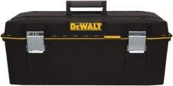 DeWALT - 2 Compartment 1 Tray Tool Box - 28" Wide x 12-39/64" Deep x 11-39/64" High, Metal/Resin, Black - Benchmark Tooling
