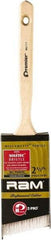 Premier Paint Roller - 2-1/2" Angled Polyester Angular Brush - 3-1/2" Bristle Length, 2" Wood Sash Handle - Benchmark Tooling