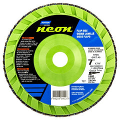 7″ × 1/4″ × 7/8″ Neon R766 Flap Disc Type 27 Flat 36 Grit - Benchmark Tooling