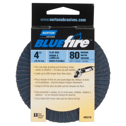 4″ × 5/8″ Flap Disc BlueFire Type 29 Fiberglass Plate 80 Grit - Benchmark Tooling