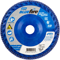 6 × 7/8″ BlueFire Plastic Flat Flap Disc Type 27 P60 Grit R884P Zirconia Alumina - Benchmark Tooling