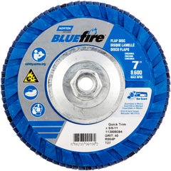 ‎7 × 5/8 - 11″ BlueFire Plastic Flat Flap Disc Type 27 P40 Grit R884P Zirconia Alumina - Benchmark Tooling