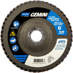 6 × 7/8″ Gemini Fiberglass HD Flat Flap Disc Type 27 P40 Grit R766 Zirconia Alumina - Benchmark Tooling