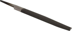 Value Collection - 5.34" Long, Second Cut, Half Round American-Pattern File - Single, Double Cut, 0.16" Overall Thickness, Tang - Benchmark Tooling