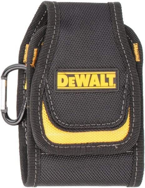 DeWALT - 3 Pocket Cell Phone Holster - Ballistic Polyester, Black & Yellow, 3.2" Wide x 5" High - Benchmark Tooling