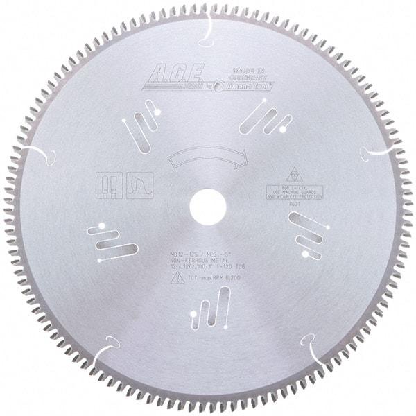 Amana Tool - 12" Diam, 1" Arbor Hole Diam, 120 Tooth Wet & Dry Cut Saw Blade - Carbide-Tipped, Clean Action, Standard Round Arbor - Benchmark Tooling