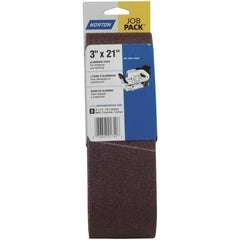 Norton - 3" Wide x 21" OAL, 120 Grit, Aluminum Oxide Abrasive Belt - Benchmark Tooling