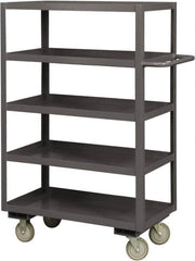 Durham - 1,200 Lb Capacity, 24" Wide x 48" Long x 55-5/8" High Service Cart - 5 Shelf, Steel, 2 Rigid/2 Swivel Casters - Benchmark Tooling