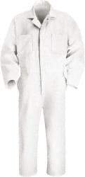 VF Imagewear - Size 38 Regular, White, Zipper, General Purpose Coverall - 38" Chest, Cotton, Polyester, 7 Pockets, Pre-Cure Durable Press with Soil Release, Side Vent Openings, Sized to be Worn Over Clothes - Benchmark Tooling