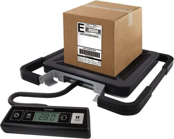 Dymo - 15" Base, 250 Lb Capacity, Digital Scale - 0.2 Lb & 0.1 Kg Graduation, USB, 120 Volt Adapter or (3) AAA Batteries - Benchmark Tooling