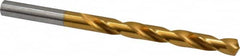 Hertel - Letter N 135° High Speed Steel Jobber Drill - TiN Finish, Right Hand Cut, Spiral Flute, Straight Shank, 4-3/8" OAL, Split Point - Benchmark Tooling