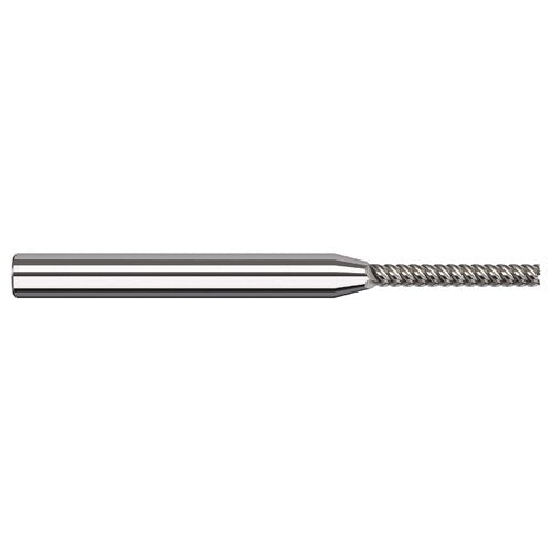 Variable Helix End Mills for Aluminum Alloys - Finishers - 0.0400″ Cutter Diameter × 0.3250″ Length of Cut Carbide Square End Mill Finisher for Aluminum Alloys, 5 Flutes - Exact Industrial Supply