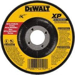 DeWALT - 24 Grit, 7" Wheel Diam, 1/4" Wheel Thickness, 7/8" Arbor Hole, Type 27 Depressed Center Wheel - Zirconia Alumina, Resinoid Bond, 8,700 Max RPM, Compatible with Angle Grinder - Benchmark Tooling
