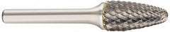 SGS Pro - 5/8" Cut Diam, 3/8" Shank Diam, Tree with Radius Head Double Cut Burr - Carbide, Radius End, 1" LOC, 3" OAL - Benchmark Tooling