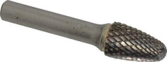 SGS Pro - 5/8" Cut Diam, 3/8" Shank Diam, Tree with Radius Head Double Cut Burr - Carbide, Radius End, 1" LOC, 3" OAL - Benchmark Tooling